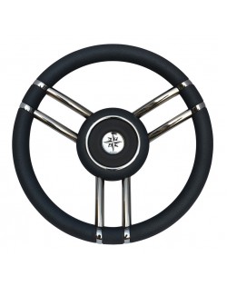 Volante Apollo inox e poliuretano Ø 35 cm - NERO